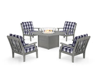 Thumbnail for Trex Yacht Club 5-Piece Deep Seating Set with Fire Pit Table