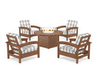 Thumbnail for Trex Rockport 5-Piece Deep Seating Set with Round Fire Pit Table