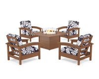 Thumbnail for Trex Rockport 5-Piece Deep Seating Set with Square Fire Pit Table