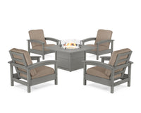 Thumbnail for Trex Rockport 5-Piece Deep Seating Set with Square Fire Pit Table