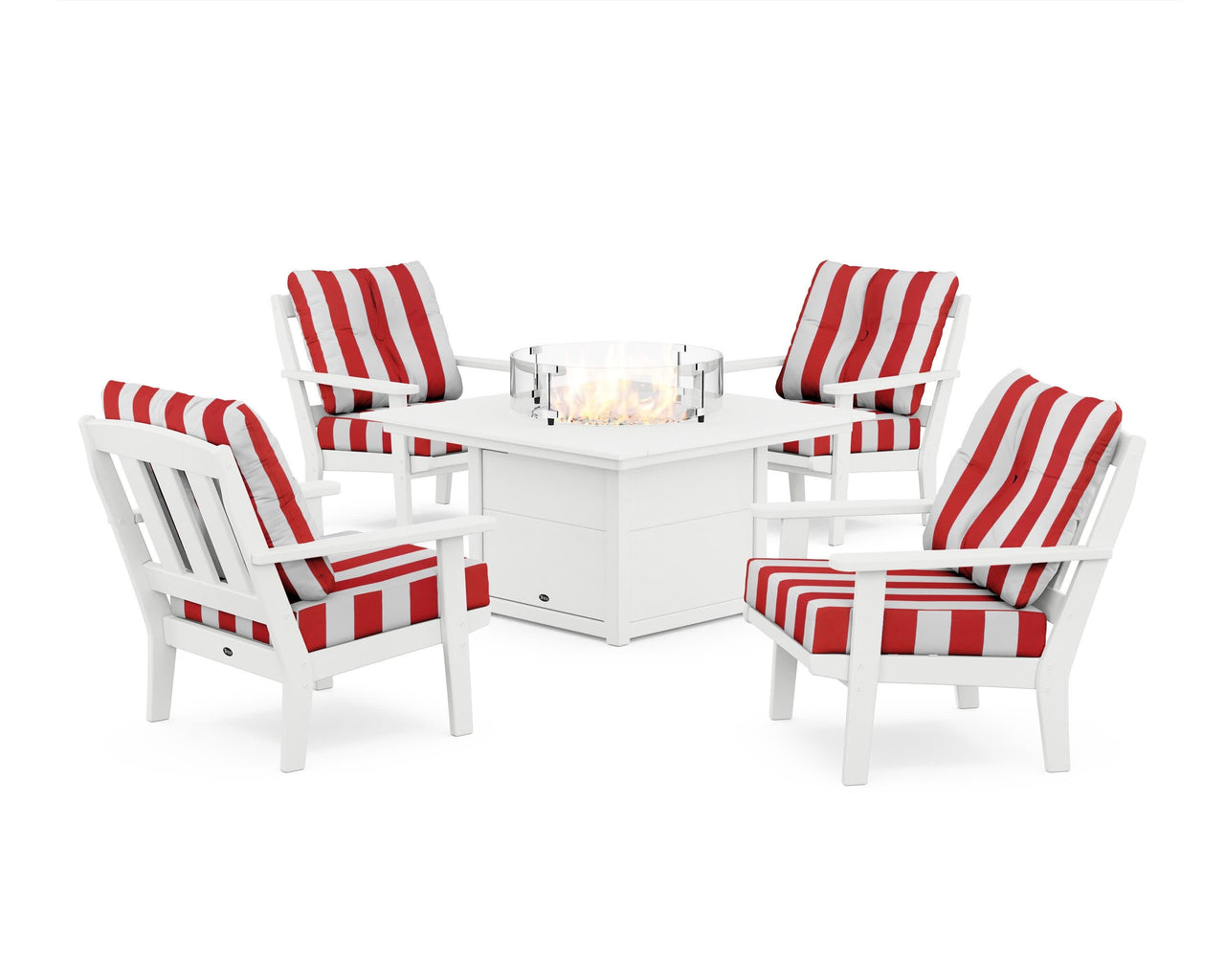 Trex Cape Cod 5-Piece Deep Seating Set with Fire Pit Table
