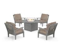 Thumbnail for Trex Yacht Club 5-Piece Deep Seating Set with Round Fire Pit Table