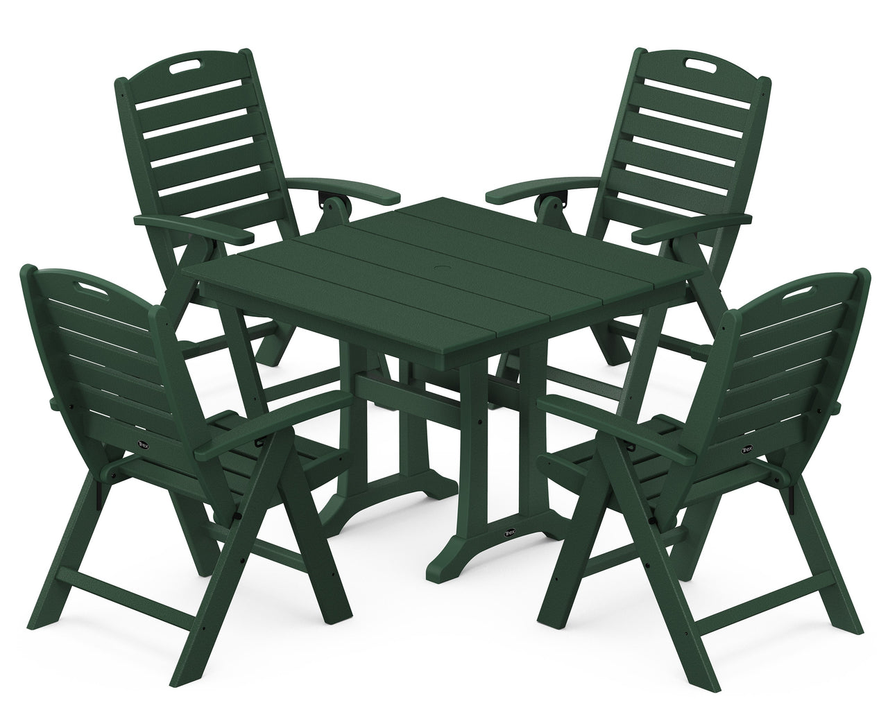 Trex Yacht Club Highback 5-Piece Farmhouse Trestle Dining Set