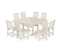 Thumbnail for Trex Cape Cod Side Chair 9-Piece Square Farmhouse Dining Set with Trestle Legs - Sand Castle