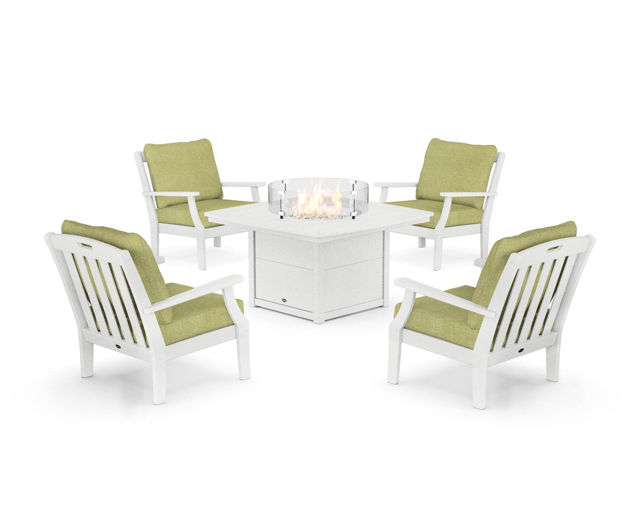 Trex Yacht Club 5-Piece Deep Seating Set with Fire Pit Table