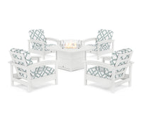 Thumbnail for Trex Rockport 5-Piece Deep Seating Set with Yacht Club Fire Pit Table