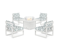 Thumbnail for Trex Eastport Modular 5-Piece Deep Seating Set with Yacht Club Fire Pit Table