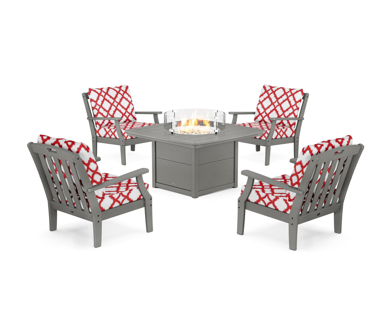 Trex Yacht Club 5-Piece Deep Seating Set with Fire Pit Table