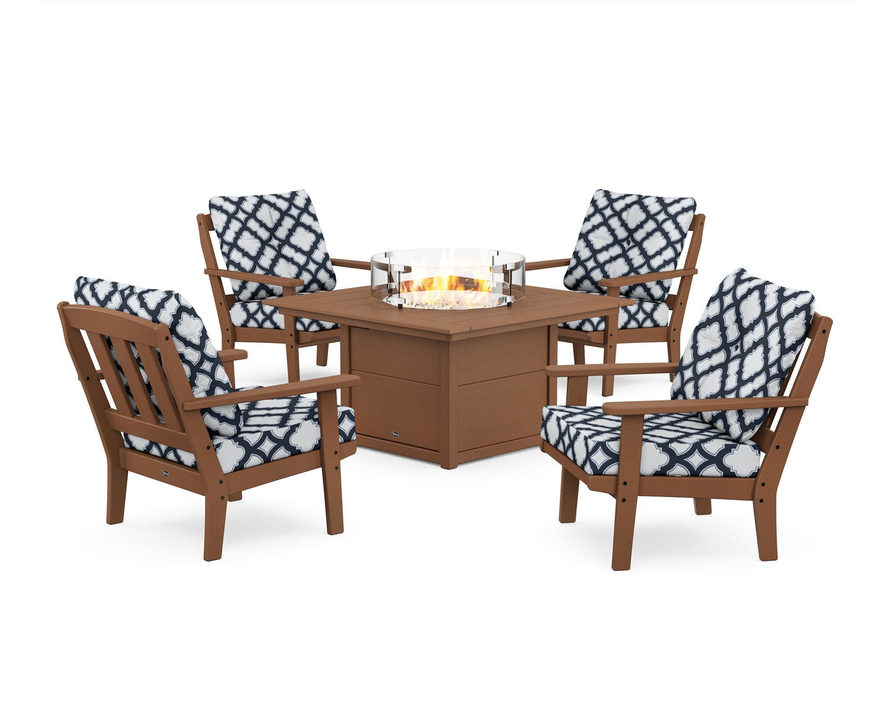 Trex Cape Cod 5-Piece Deep Seating Set with Fire Pit Table