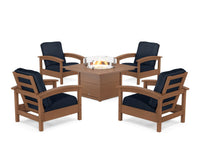 Thumbnail for Trex Rockport 5-Piece Deep Seating Set with Square Fire Pit Table