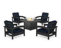 Thumbnail for Trex Rockport 5-Piece Deep Seating Set with Yacht Club Fire Pit Table