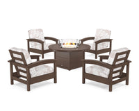 Thumbnail for Trex Rockport 5-Piece Deep Seating Set with Round Fire Pit Table