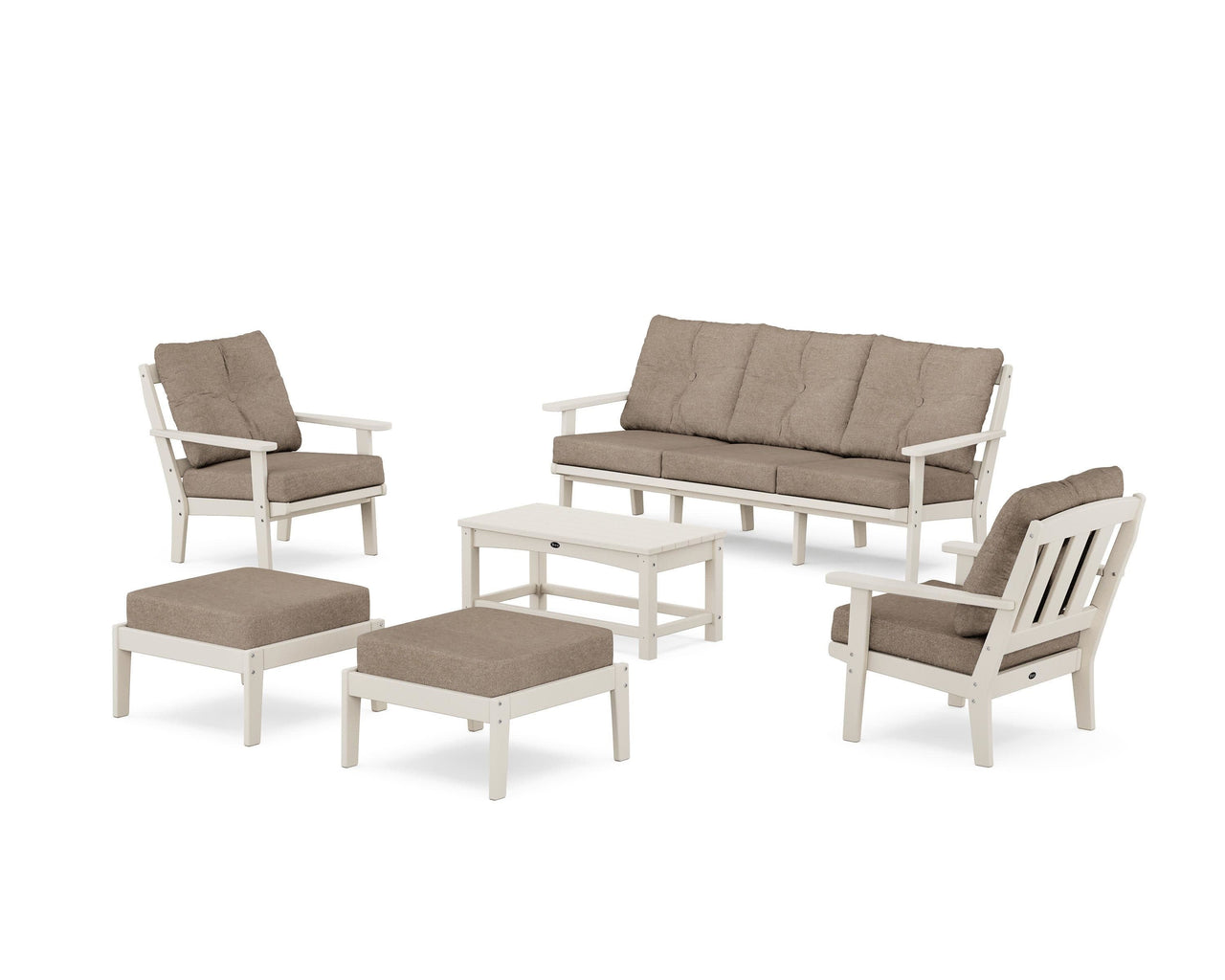 Trex Cape Cod 6-Piece Lounge Sofa Set - Sand Castle