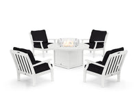 Thumbnail for Trex Yacht Club 5-Piece Deep Seating Set with Round Fire Pit Table