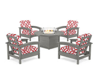 Thumbnail for Trex Rockport 5-Piece Deep Seating Set with Round Fire Pit Table