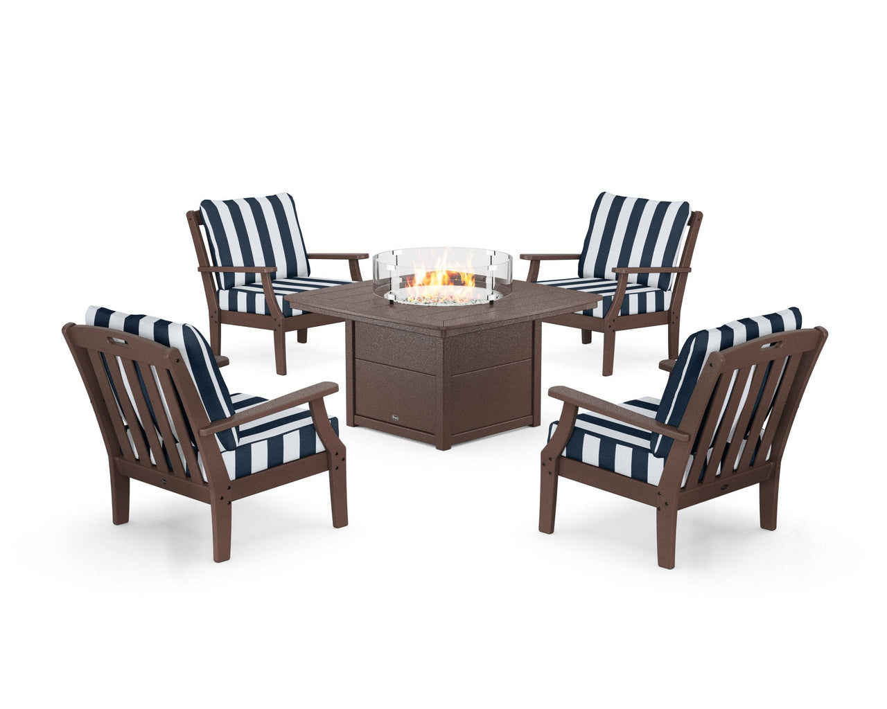 Trex Yacht Club 5-Piece Deep Seating Set with Fire Pit Table