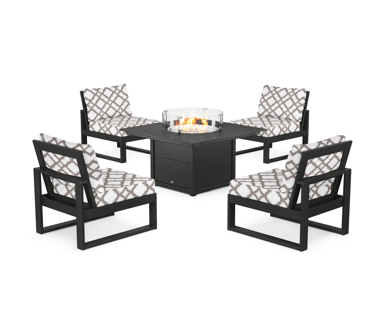 Trex Eastport Modular 5-Piece Deep Seating Set with Square Fire Pit Table