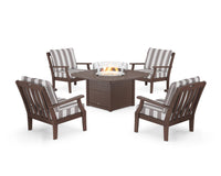 Thumbnail for Trex Yacht Club 5-Piece Deep Seating Set with Fire Pit Table