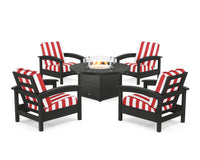 Thumbnail for Trex Rockport 5-Piece Deep Seating Set with Round Fire Pit Table