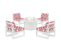 Thumbnail for Trex Eastport Modular 5-Piece Deep Seating Set with Yacht Club Fire Pit Table