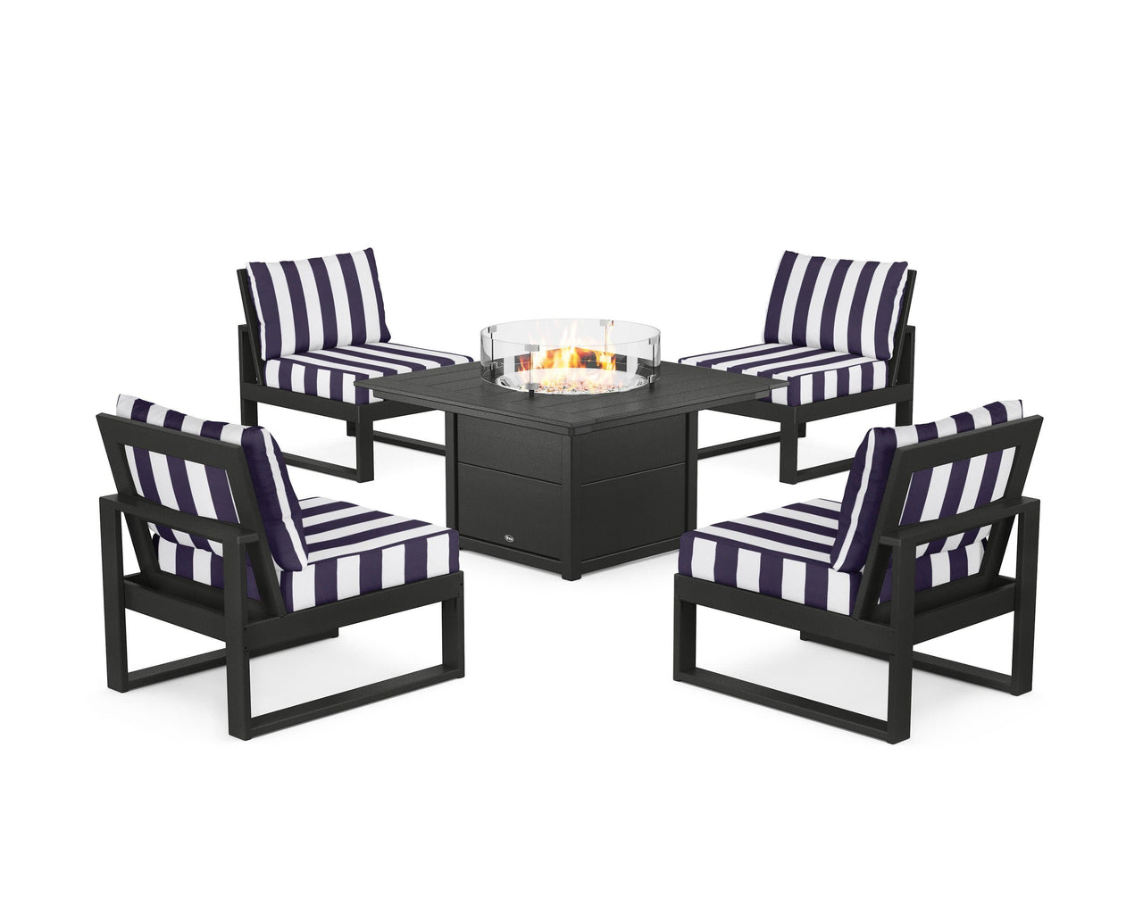 Trex Eastport Modular 5-Piece Deep Seating Set with Square Fire Pit Table