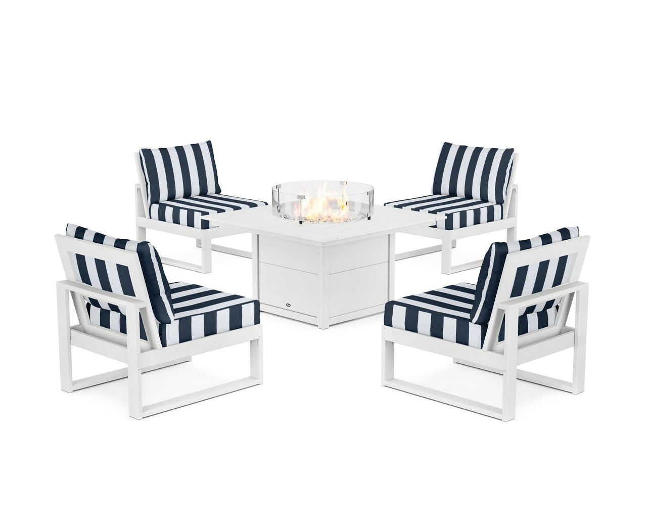 Trex Eastport Modular 5-Piece Deep Seating Set with Square Fire Pit Table