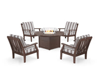 Thumbnail for Trex Yacht Club 5-Piece Deep Seating Set with Round Fire Pit Table