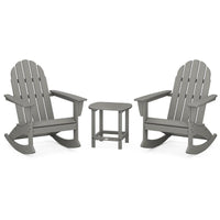 Thumbnail for POLYWOOD Vineyard 3 Piece Adirondack Rocking Chair Set With South Beach 18 Inch Side Table