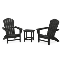 Thumbnail for POLYWOOD Nautical 3 Piece Adirondack Set W South Beach 18 Inch Side Table
