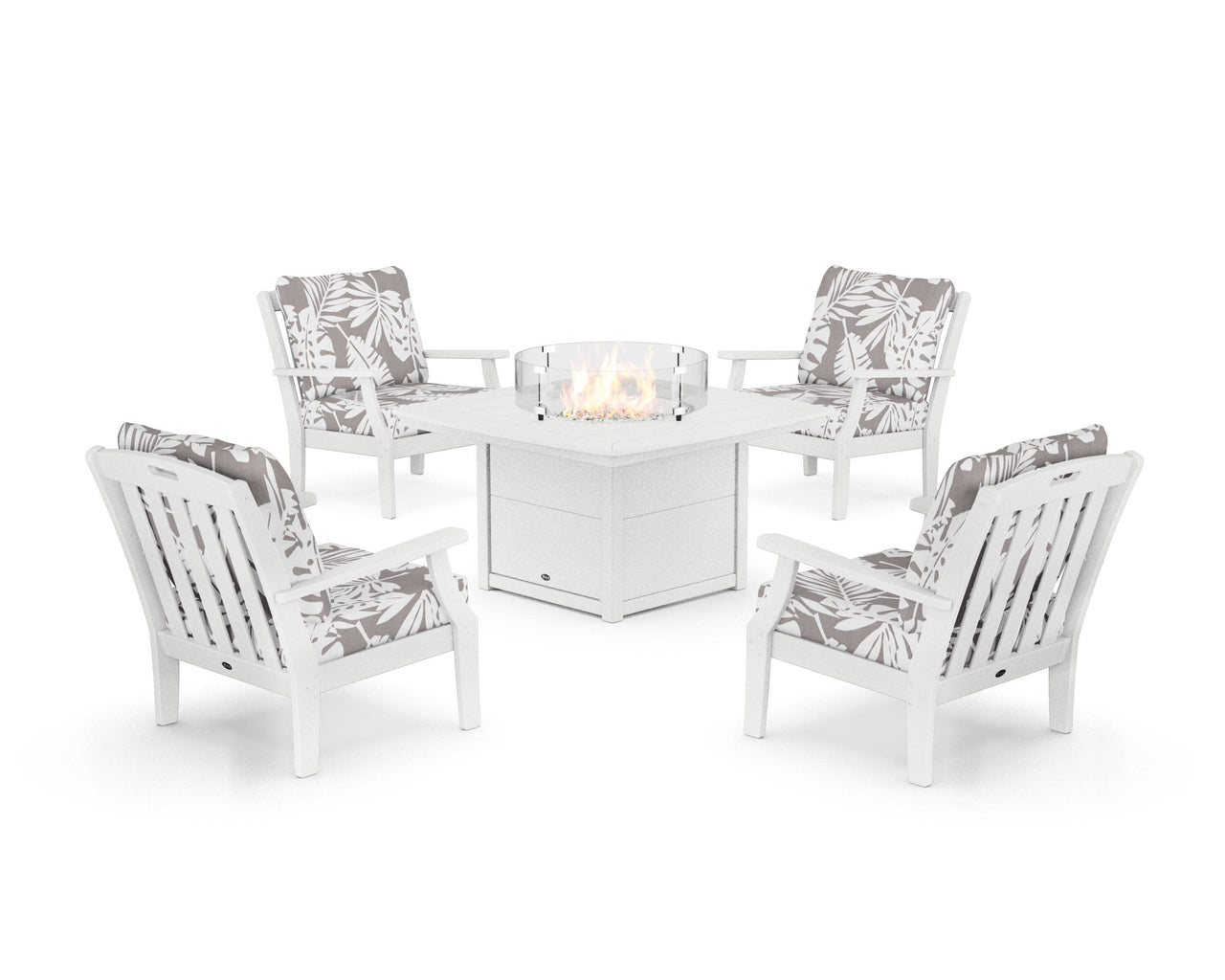 Trex Yacht Club 5-Piece Deep Seating Set with Fire Pit Table