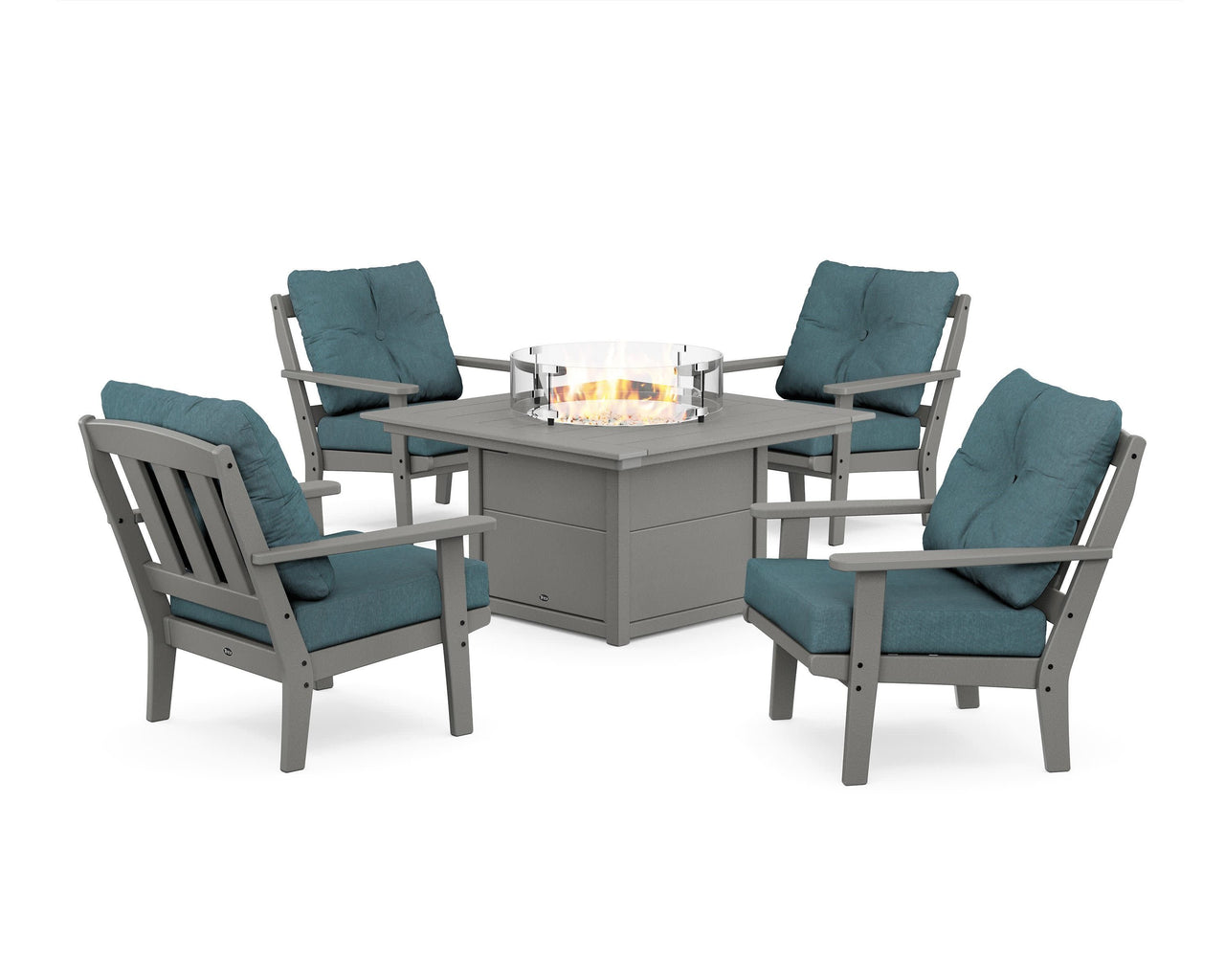 Trex Cape Cod 5-Piece Deep Seating Set with Fire Pit Table