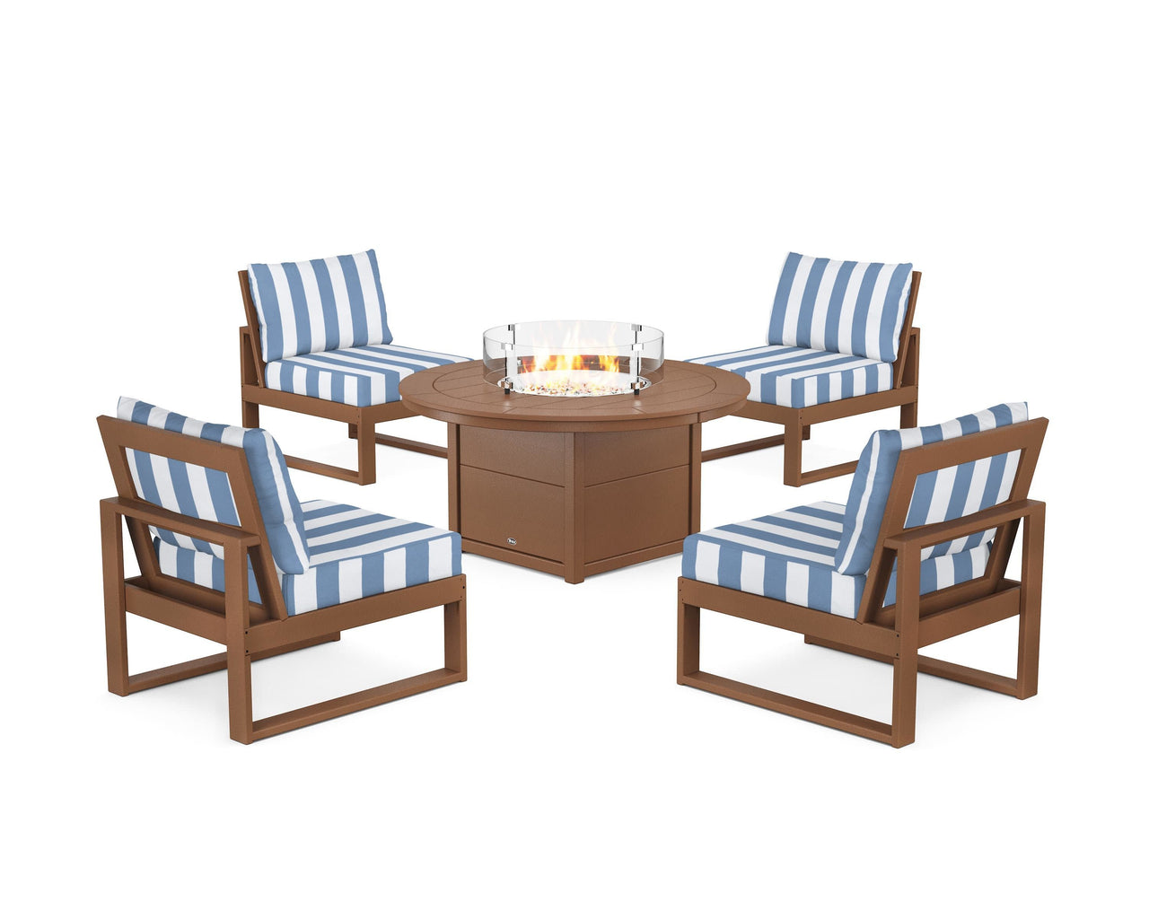 Trex Eastport Modular 5-Piece Deep Seating Set with Round Fire Pit Table