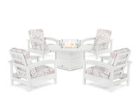 Thumbnail for Trex Rockport 5-Piece Deep Seating Set with Round Fire Pit Table