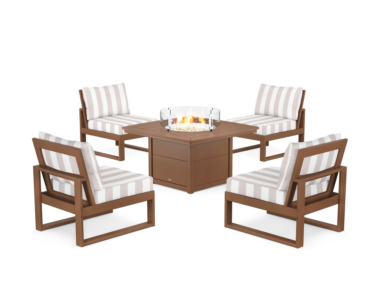 Trex Eastport Modular 5-Piece Deep Seating Set with Yacht Club Fire Pit Table