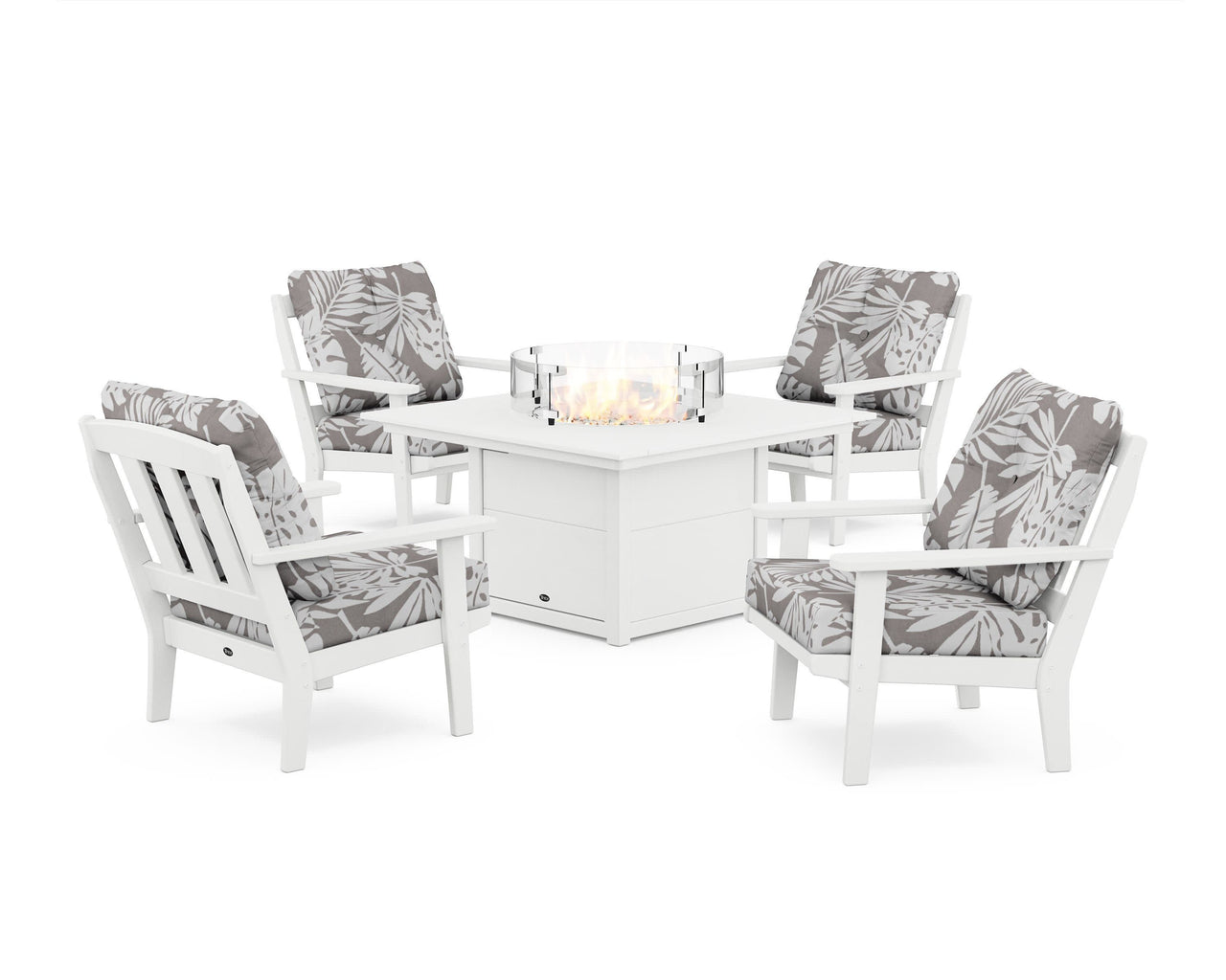 Trex Cape Cod 5-Piece Deep Seating Set with Fire Pit Table