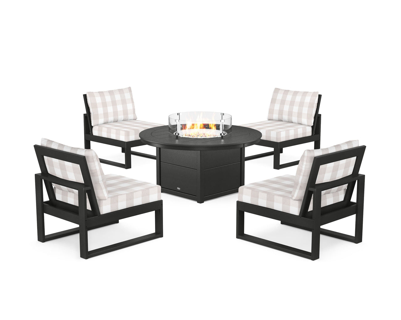 Trex Eastport Modular 5-Piece Deep Seating Set with Round Fire Pit Table