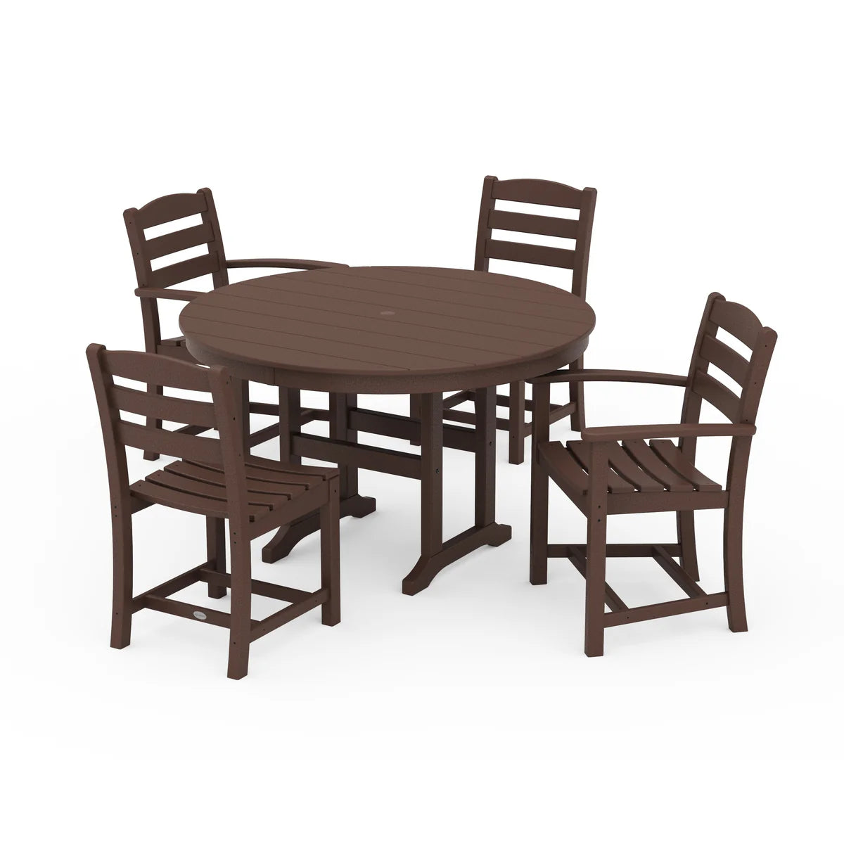 POLYWOOD La Casa Cafe 5 Piece Round Farmhouse Dining Set