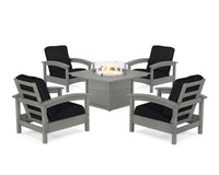 Thumbnail for Trex Rockport 5-Piece Deep Seating Set with Square Fire Pit Table