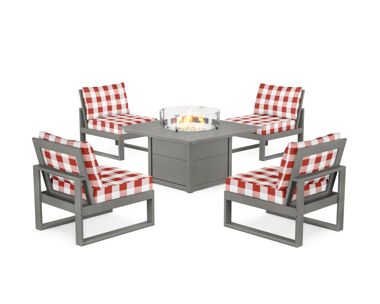 Trex Eastport Modular 5-Piece Deep Seating Set with Square Fire Pit Table