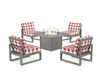 Thumbnail for Trex Eastport Modular 5-Piece Deep Seating Set with Square Fire Pit Table