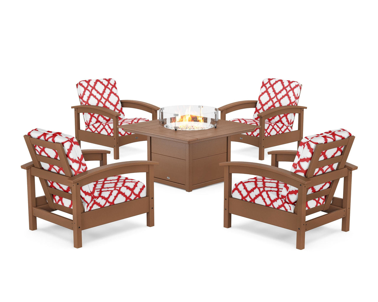 Trex Rockport 5-Piece Deep Seating Set with Square Fire Pit Table