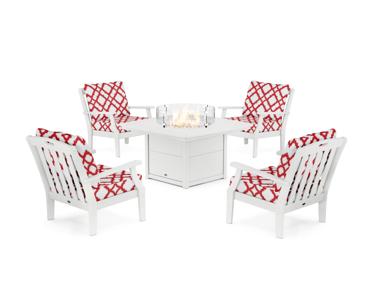 Trex Yacht Club 5-Piece Deep Seating Set with Fire Pit Table