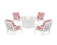 Thumbnail for Trex Yacht Club 5-Piece Deep Seating Set with Fire Pit Table