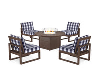 Thumbnail for Trex Eastport Modular 5-Piece Deep Seating Set with Round Fire Pit Table