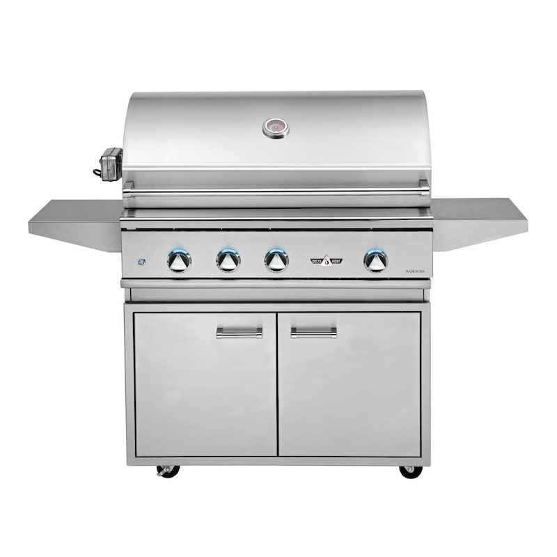 Delta Heat 38-Inch 3-Burner Gas Grill with Infrared Rotisserie Burner On Cart