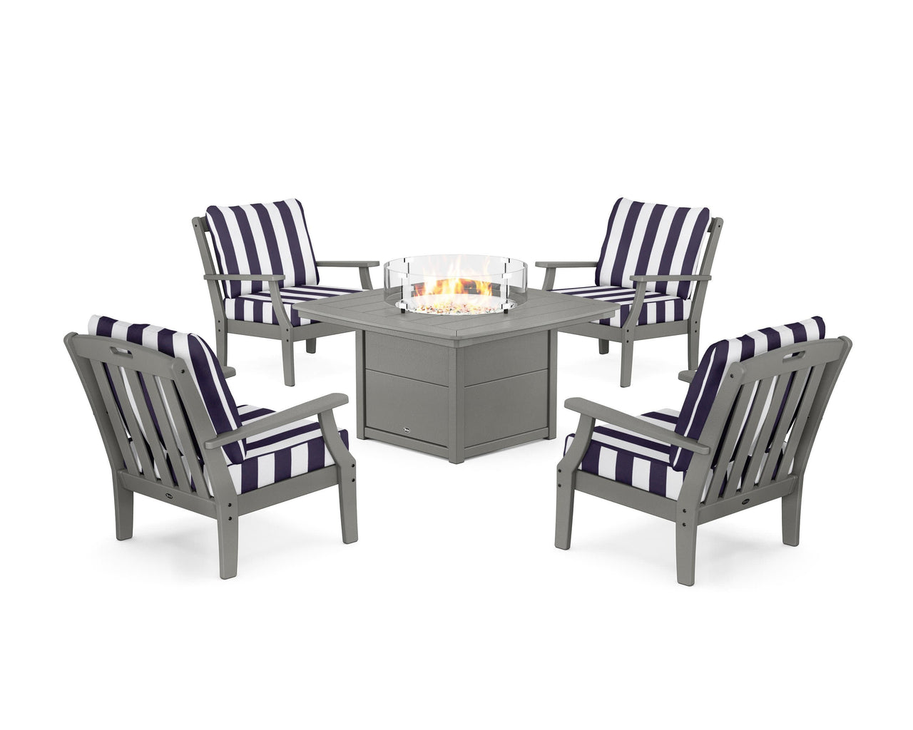 Trex Yacht Club 5-Piece Deep Seating Set with Fire Pit Table