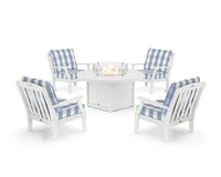 Thumbnail for Trex Yacht Club 5-Piece Deep Seating Set with Round Fire Pit Table
