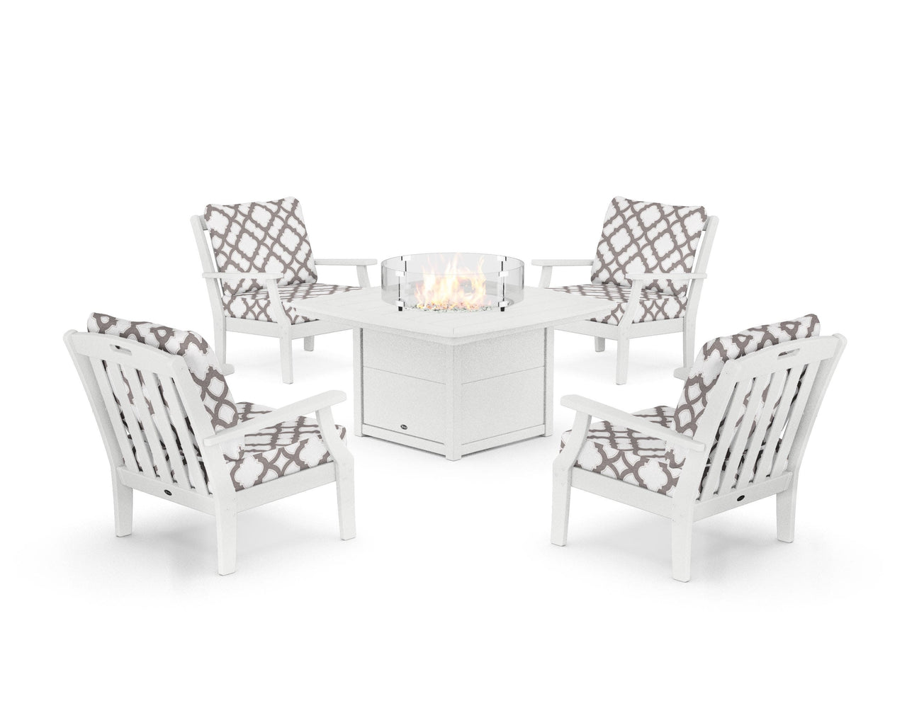 Trex Yacht Club 5-Piece Deep Seating Set with Fire Pit Table