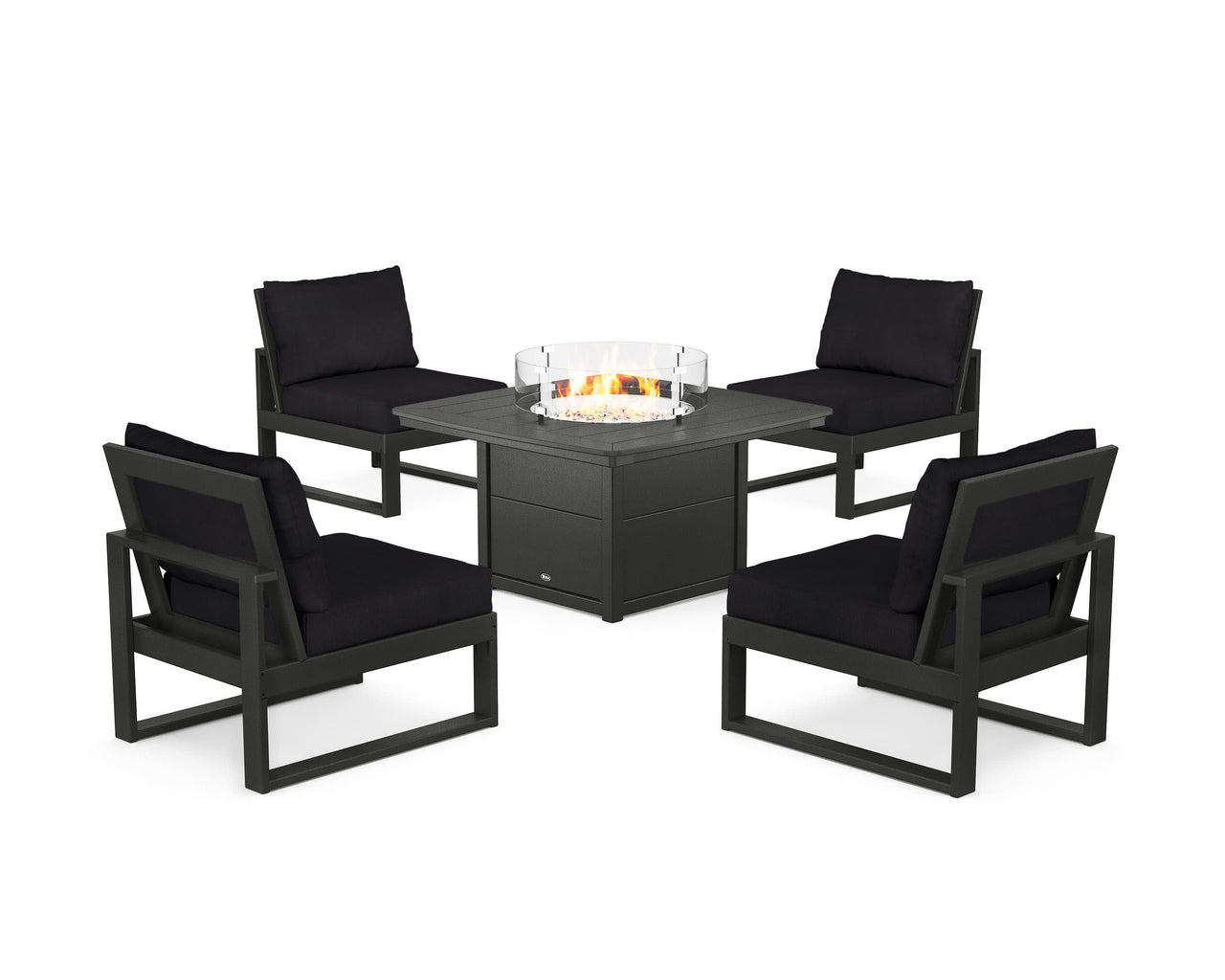 Trex Eastport Modular 5-Piece Deep Seating Set with Yacht Club Fire Pit Table