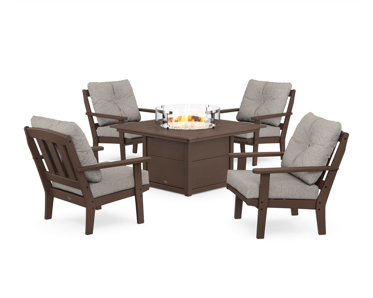 Trex Cape Cod 5-Piece Deep Seating Set with Fire Pit Table